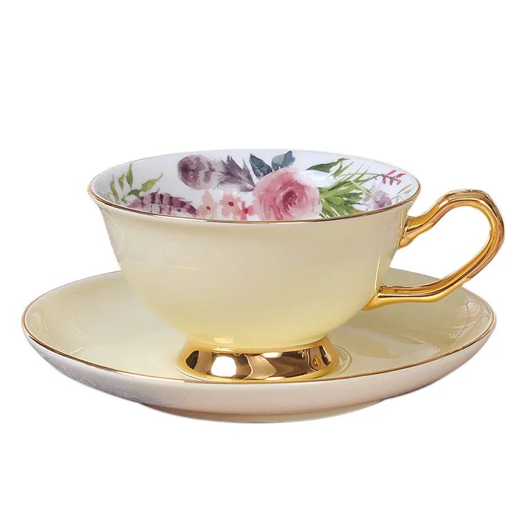 Wholesale Bone China Cappuccino Cup Tea Cup and Saucer Ceramic Espresso Coffee Cup and Saucer