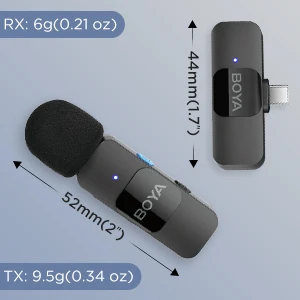 BOYA Budget Microphone BY-V20 Wireless Microphone Lavalier 2.4GHz Portable Mic for Smartphone Wireless Recording detail image