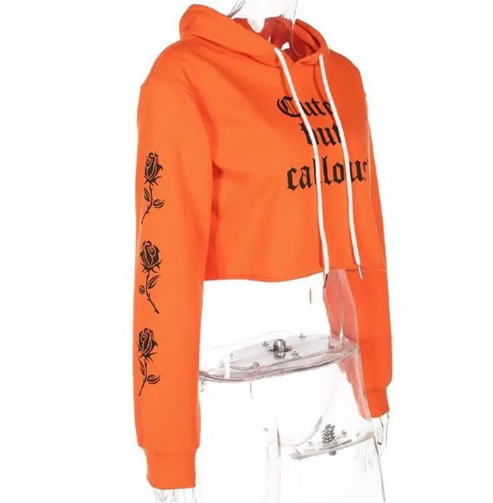 cute crop moletom com capuzs