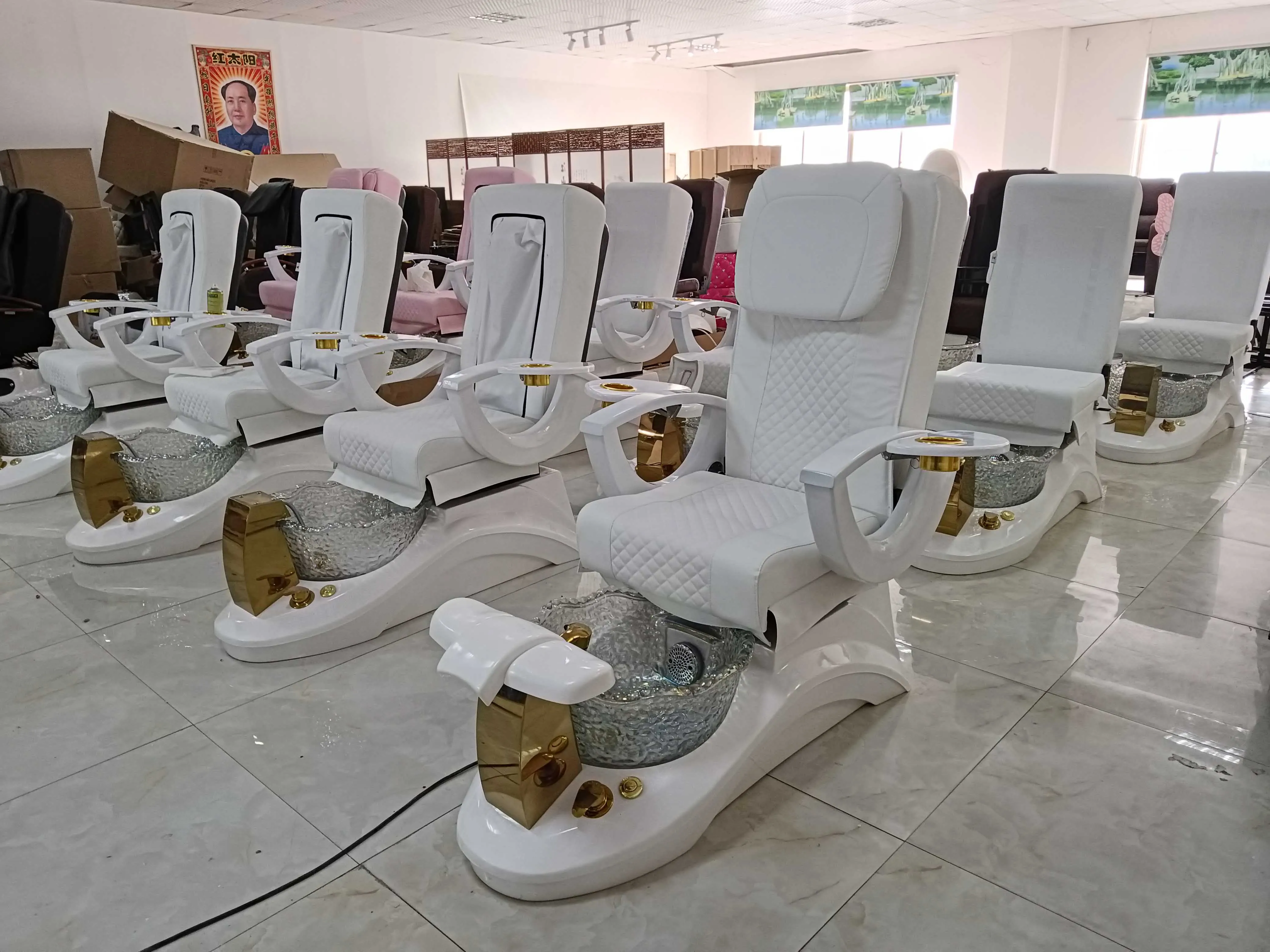 2022 Luxury Electric Massage Pedicure Chairs Nail Salon Foot Spa