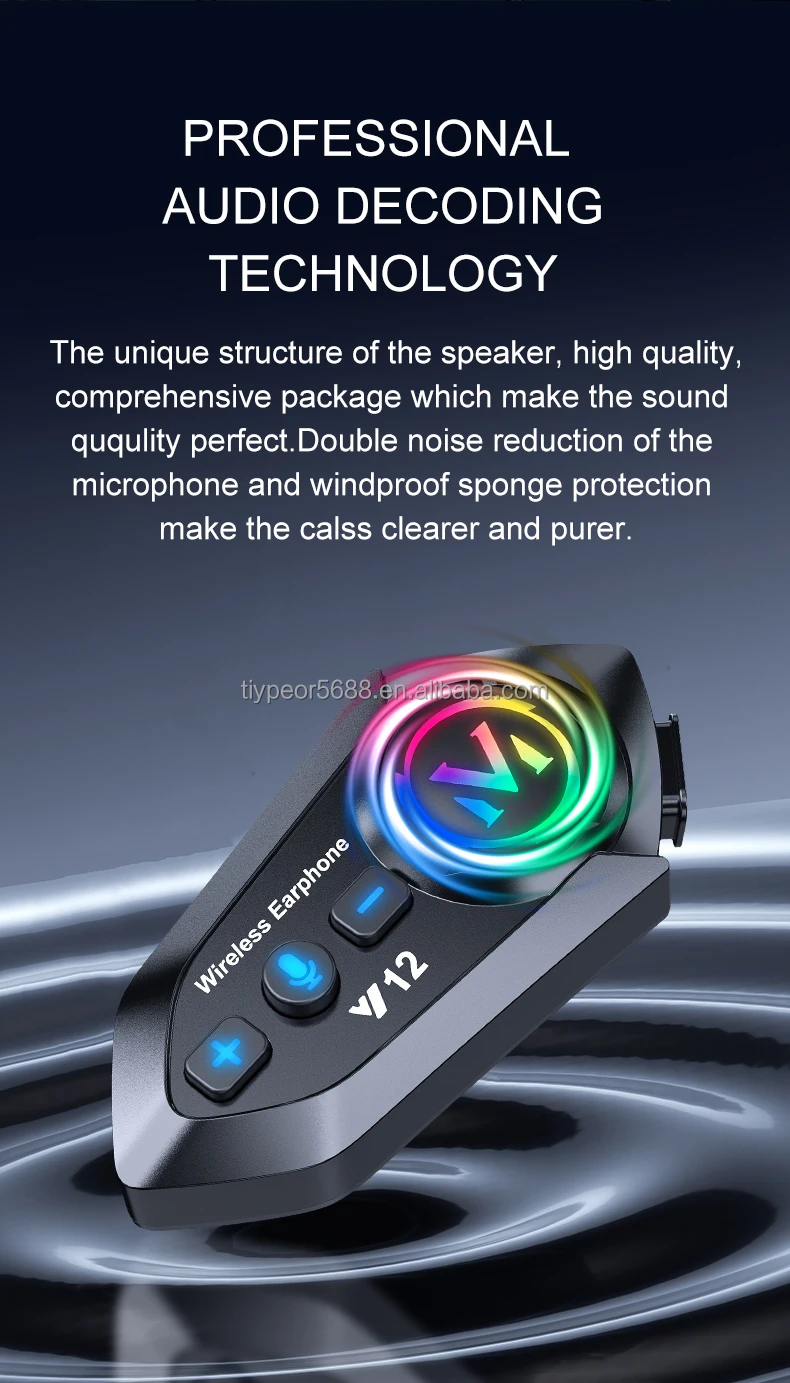 product tiypeor motorcycle helmet intercom bluetooth headset with music sharing feature stylish for riders and lovers-4