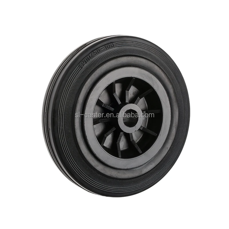 6IN Brake Type Waste Bin Castor 150mm Locking Trash Container Wheel 6" 6.4" 8" Black Solid Rubber Wheel Garbage Dust Can Caster