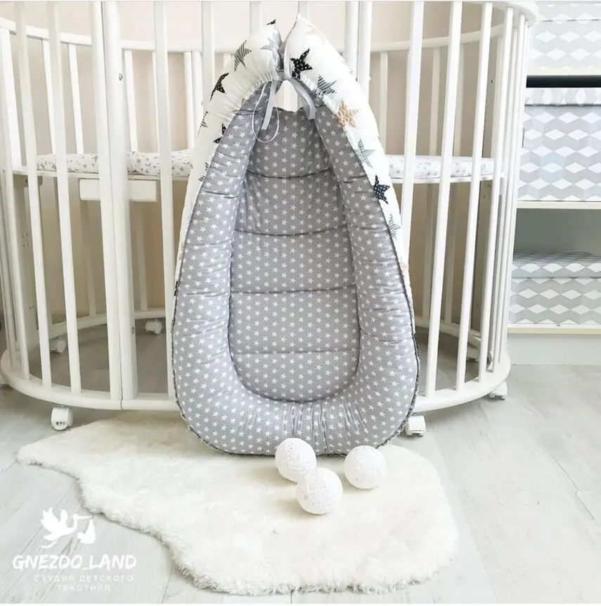 
 Сверхмягкая дышащая детская кровать Aoyatex для новорожденных, портативный детский шезлонг, хлопковое детское гнездо для сна  