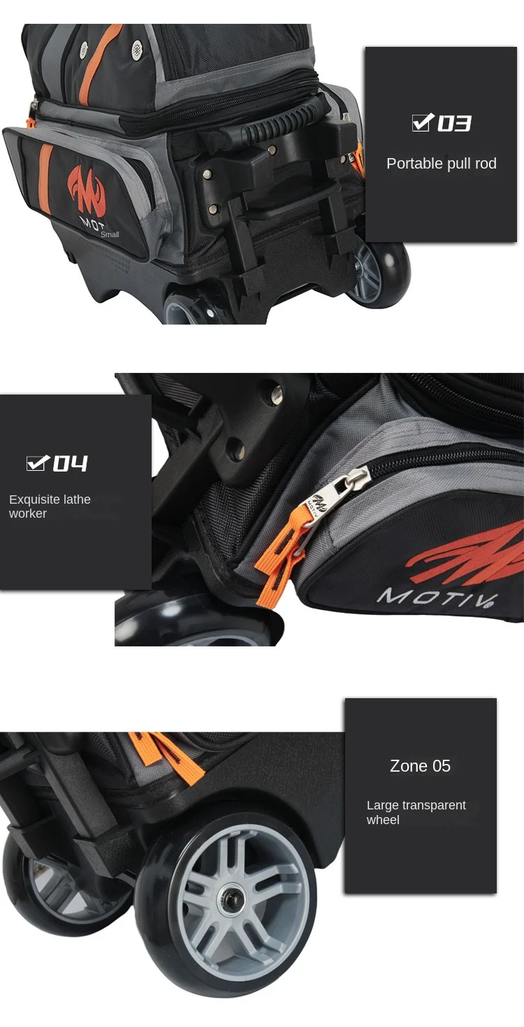 Factory Direct Sale Bowling Roller Bag 2 Ball Roller Bowling Bag 2