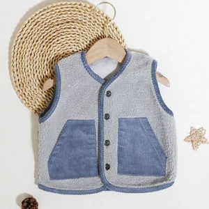 Professional China Supplier Children Clothing Autumn Warm Out Wear With Pockets Wholesale Baby Vests