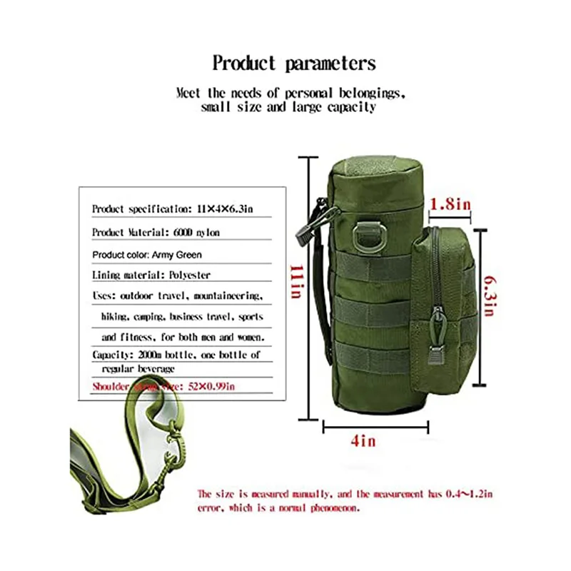 Outdoor Tactical Water Bottle Bag Multifunctional Climbing Water Bottle Bag Tactical Style Water Bottle Bag