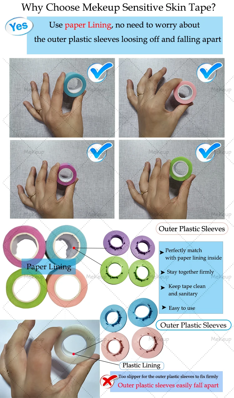 Blue Eyelash Tape For Sensitive Skin Silicone Gel Tape Private Logo Micro Foam Pink Silicon Gel