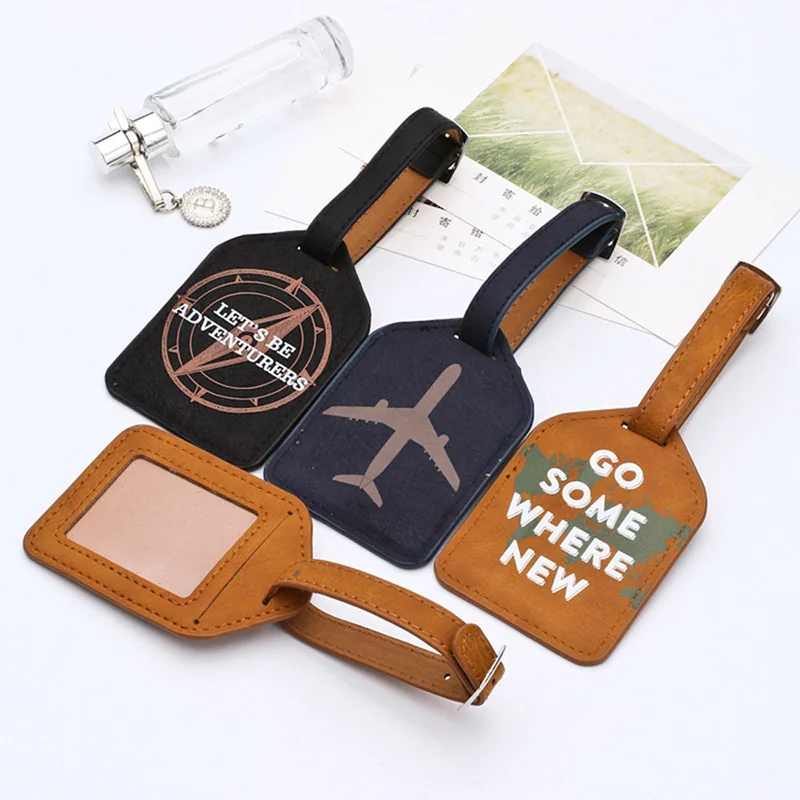 wholesale travel baggage tag pu leather retro luggage tag - buy