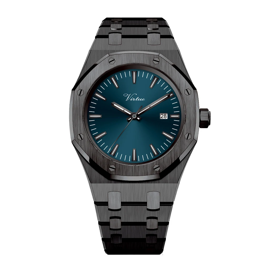 Luxury stainless steel automatic wristwatch high quality fashion men wrist watches custom logo OEM quartz watch 222055