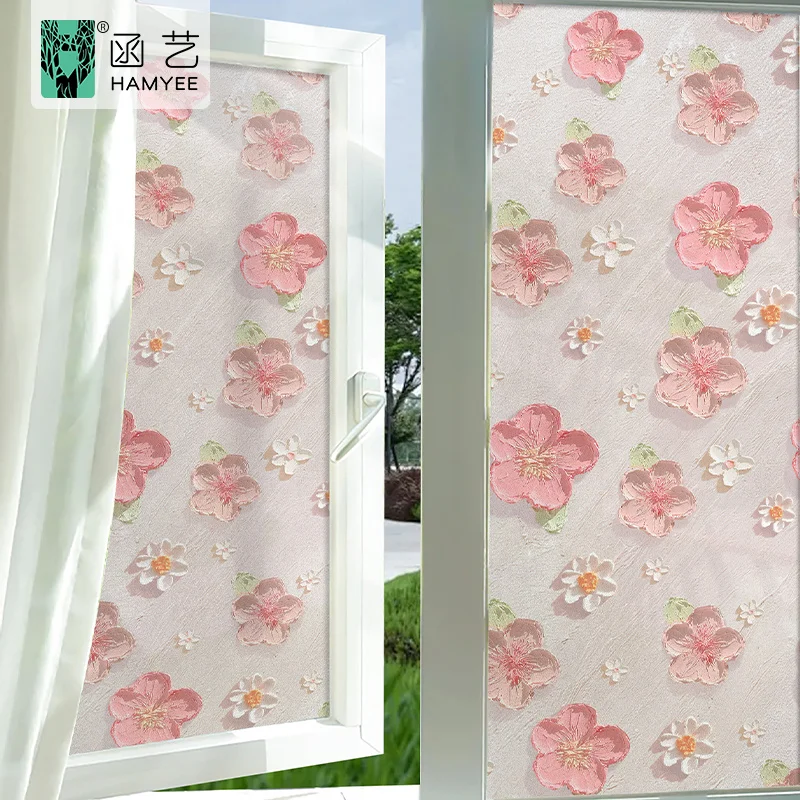 Waterproof removable reusable no-glue static cling custom window film