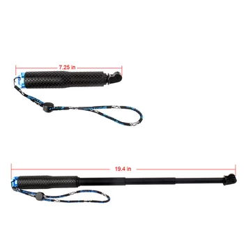 Kaliou G012 19 Inch Waterproof Handheld Grip Adjustable Extension Selfie Stick for Go Pro Cameras detail image