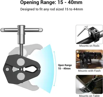 For SMALLRIG KBUM2730 5.8 Inches Adjustable Magic Arm Super Clamp 1/4\" 3/8\" Thread for LCD Monitors/LED Lights Camera detail image