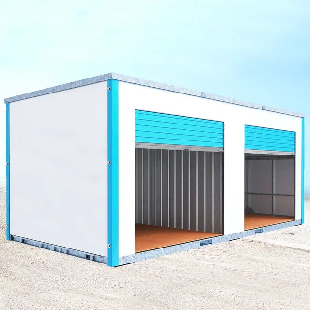 Customized Mobile Foldable Prefab Steel Portable Roller Shutter Door 20ft Self Storage Container