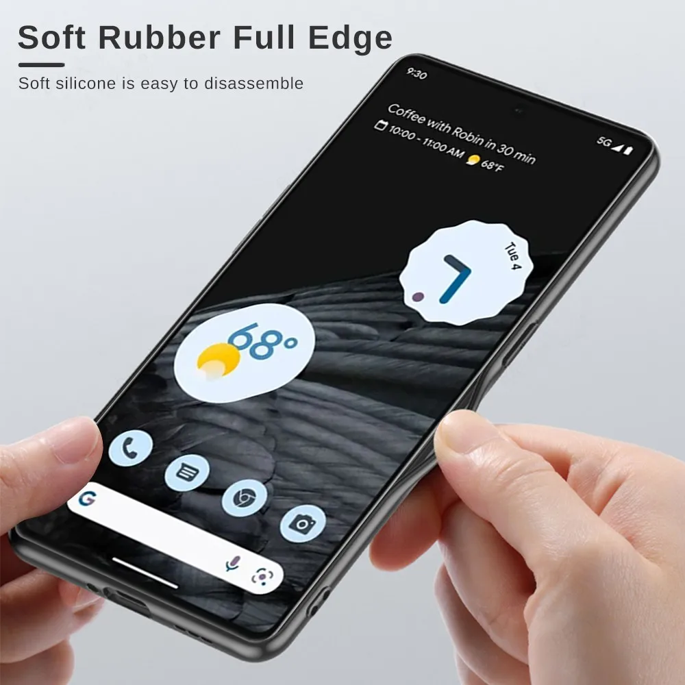 For Google Pixel 8 Pro Case Camera Shockproof Coque  Pixel 7 7A 6A 6 Pro Pixel7 5G Sheepskin Leather Silicone Phone Cover