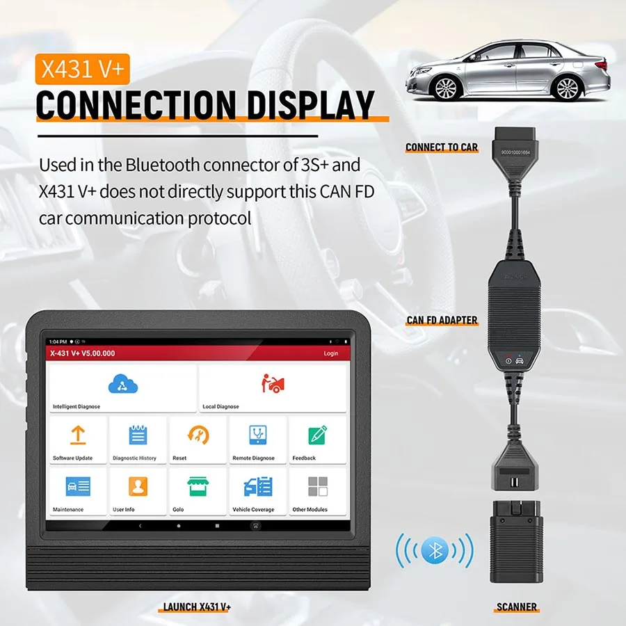 LAUNCH X431 CAN FD Connector Car Code Reader for X431 Throttle Pad Ii Orque Turbo X431 V+ Pro3s+ Pad V