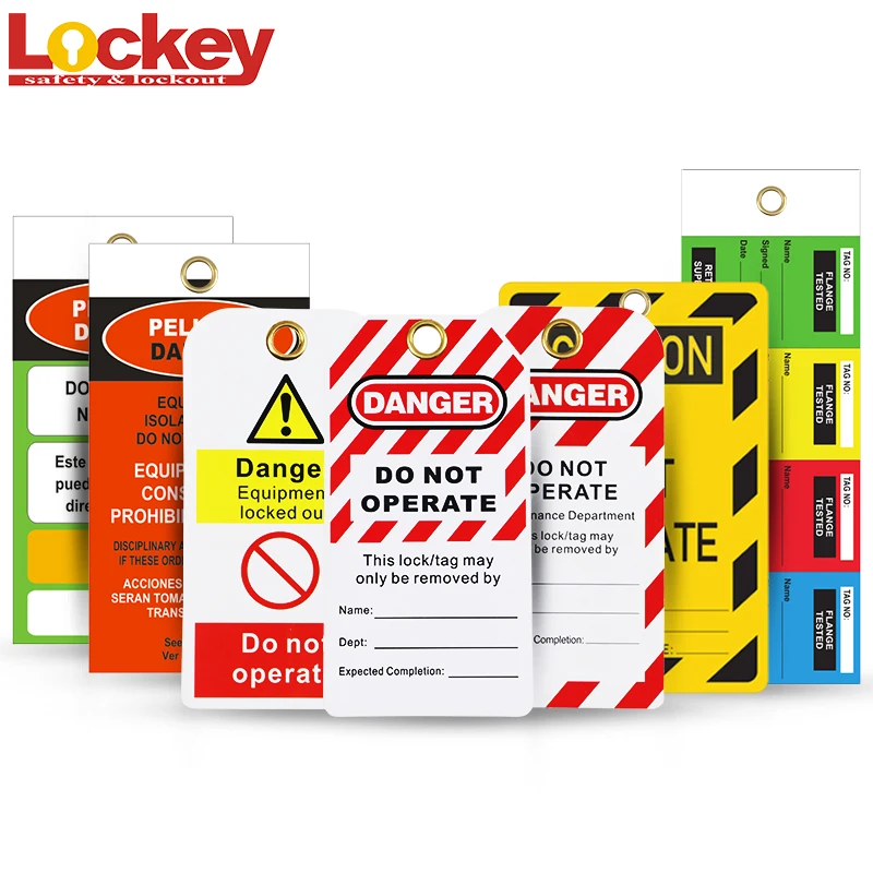 Tag di Blocco 10 Pezzi, Tag di Non Azionare, Etichetta di Pericolo Etichetta di Sicurezza Etichetta Anteriore e Posteriore Etichetta di Sicurezza in PVC per Apparecchiature