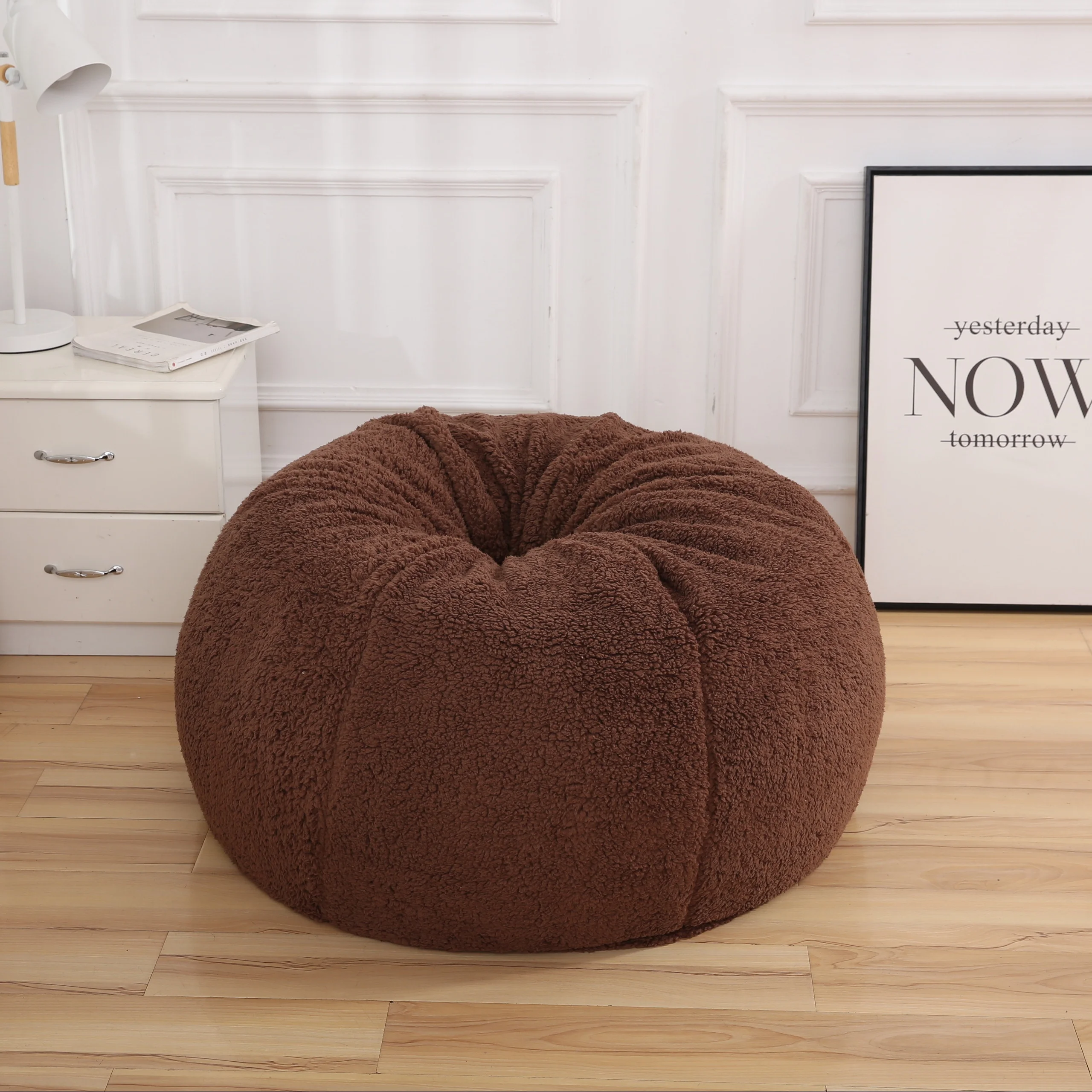 VISI Filling Soft Stool Leisure Sofa Chair Flocking Sofa Bed Living Room Furniture Double People Furniture Bean Bag Lazy Sofa