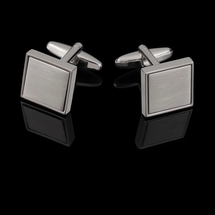 Прямоугольные запонки из нержавеющей стали с гравировкой на заказ для мужчин