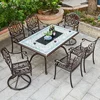 6 chaises + table de barbecue baiyu 150 cm
