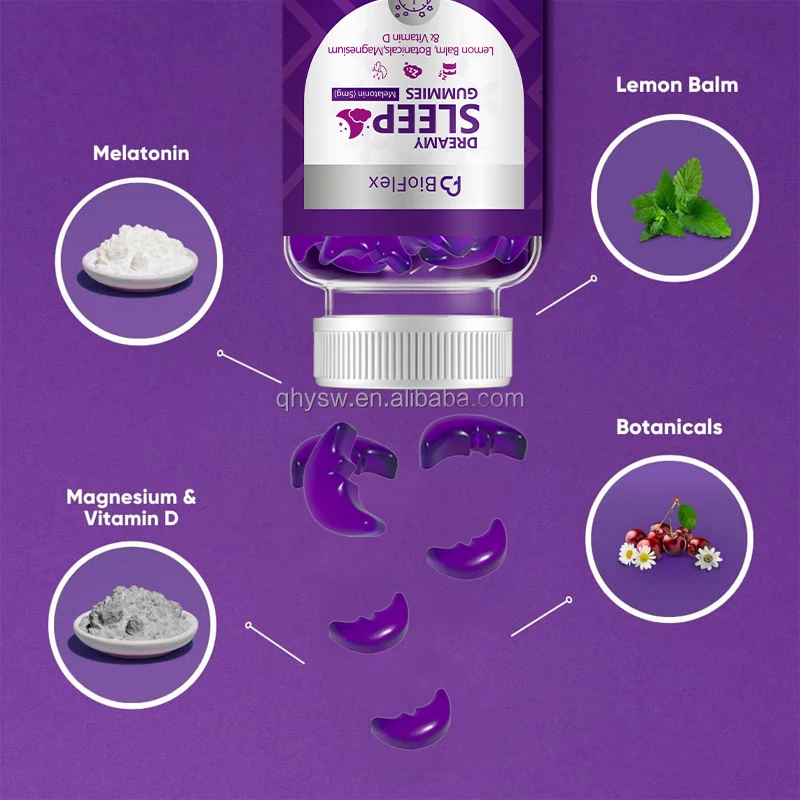 OEM Private Label 5mg Melatonin Sleep Gummies for Promote Relaxation Sleeping Stay Asleep Long