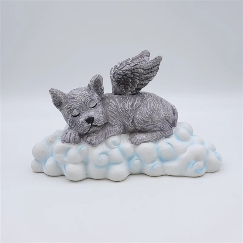 custom outdoor angel dog resin figure-5