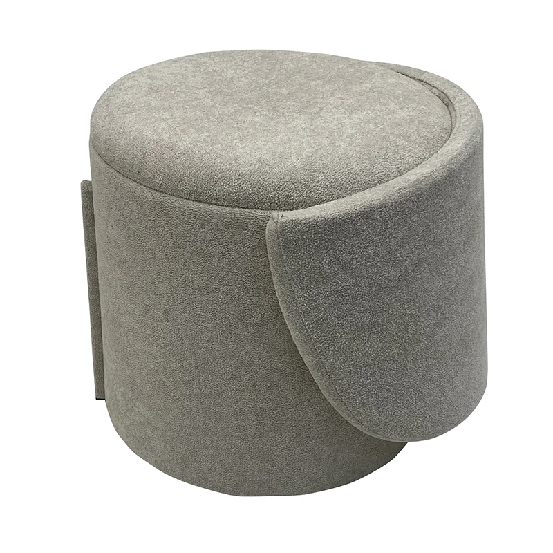 Fabric Storage Seat Home Space Saving Ottoman Stool with backrest