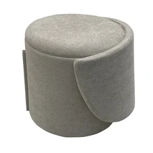 Fabric Storage Seat Home Space Saving Ottoman Stool with backrest