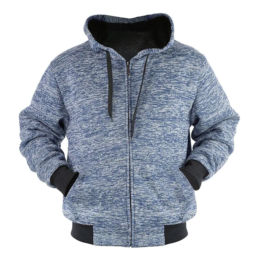 Heavy Thick Flannel Plaid Jacket Sherpa Fleece Lined Hoodies for Men Zip Up Winter Warm Coat Buffalo Zipper Sweatshirt 