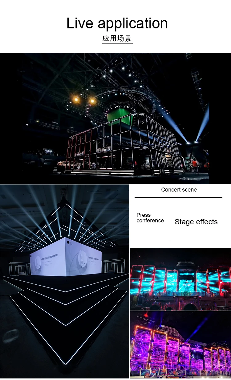 lumière de scène de 1 mètre de pixel bar rgb pixel light black cover stage event light club decoration