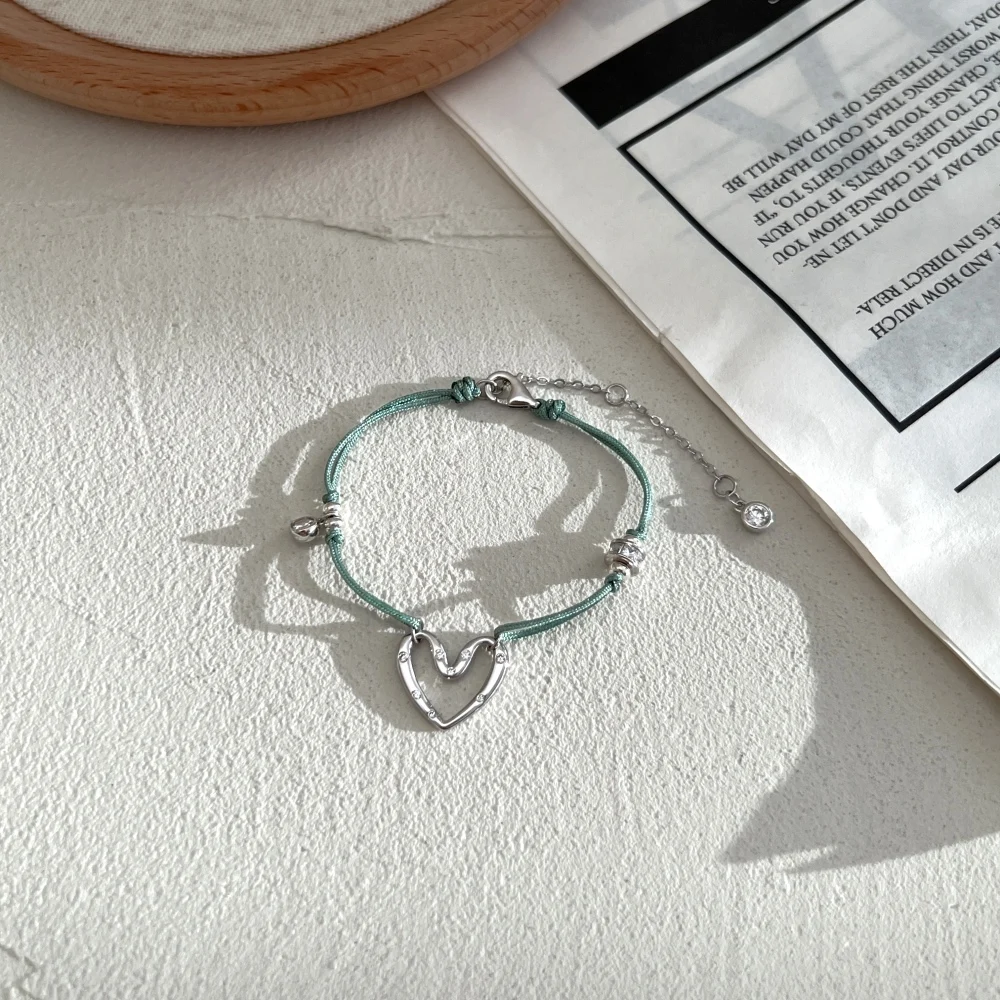 KAKODIY unique personality 925 Sterling Silver woven rope chain adjustable length bracelet 5A zirconia infinite love bracelet detail 4