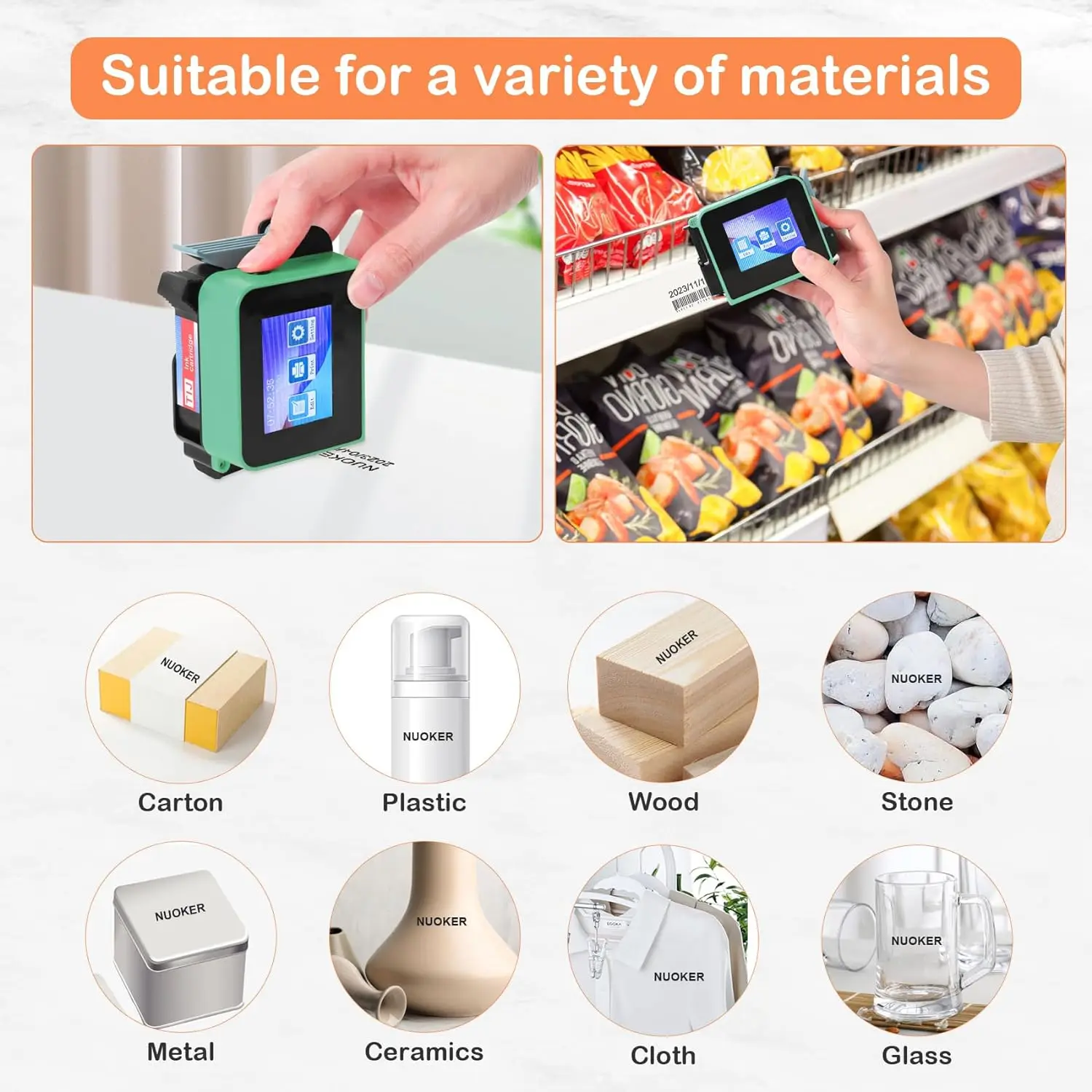 WISEPRINT Handwriting Transmission Bottle Tin Can Box Tij Portable Mini Manual HP-WP127MN Pro Handheld Inkjet Printer Machine