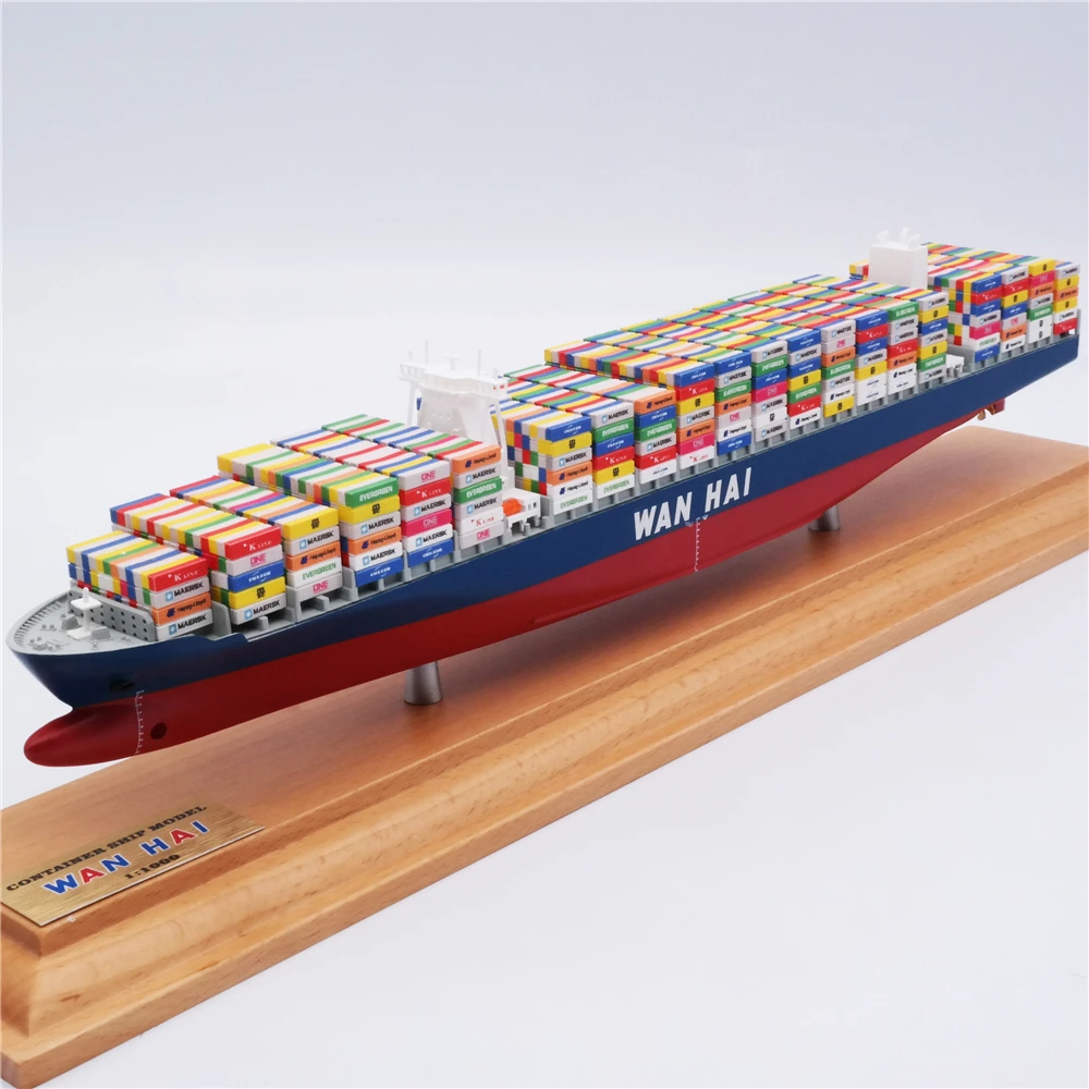 【A】35cm WANHAI container ship model customized shipping scale model O.A.S ship model