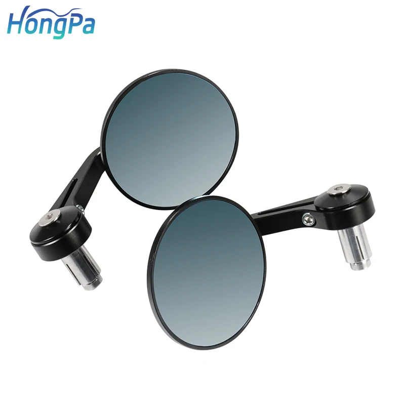 Motorcycle Universal Bike Side Mirrors Antiglare Blue Glass Motorbike Bar End Rear View Mirror
