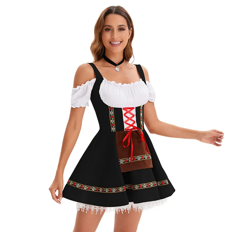 Fancy Dresses Oktoberfest Costume Performance Wear Beer Girl German  Halloween Stage Costume Short Maid Dress