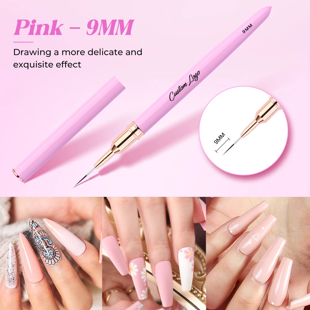 5 цветов в 1 наборе кисти для ногтей с индивидуальным логотипом супертонкий лайнер 7 мм 9 15 20 25 набор кистей ногтевого