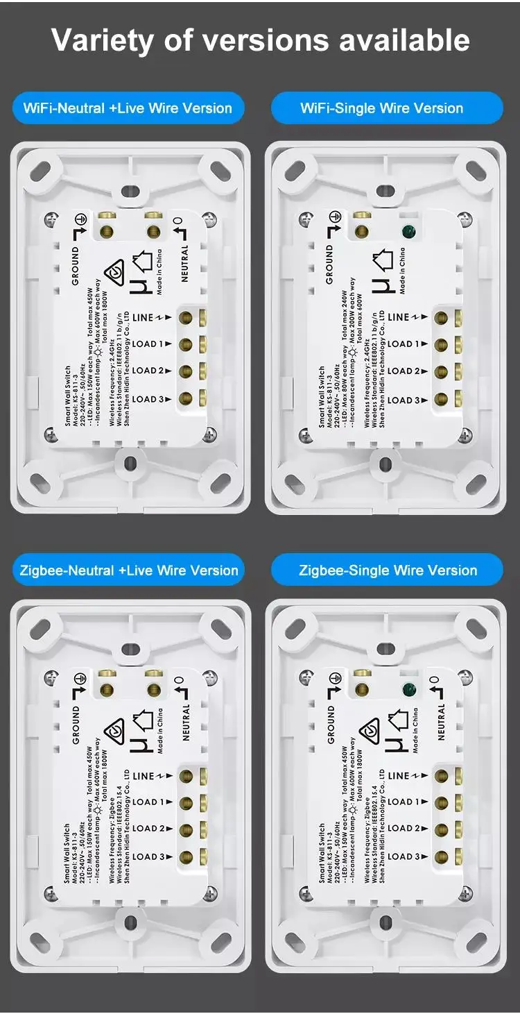 Smart Home Automation System Wifi Light Switch 1 2 3 Gang