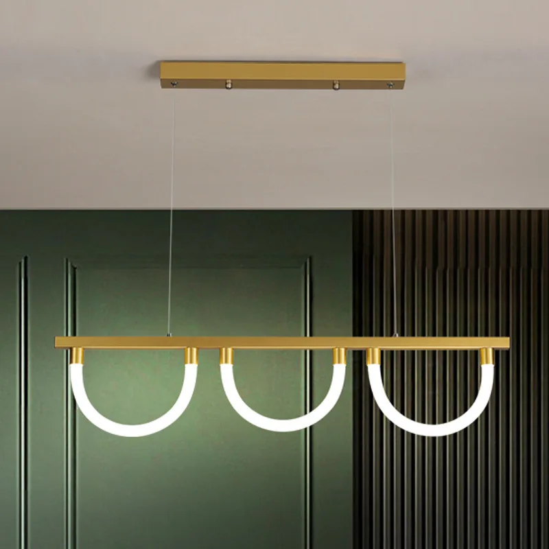 New style simple led pendant lamp creative modern golden table lamp nordic restaurant chandelier