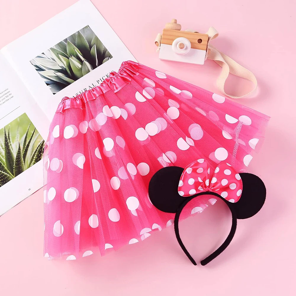 Wholesale Kids Mickey Theme Party Costume Polka Dot Tutu Skirt With Mouse  Ears Headband for 3 to 8 Year Girls Dress up