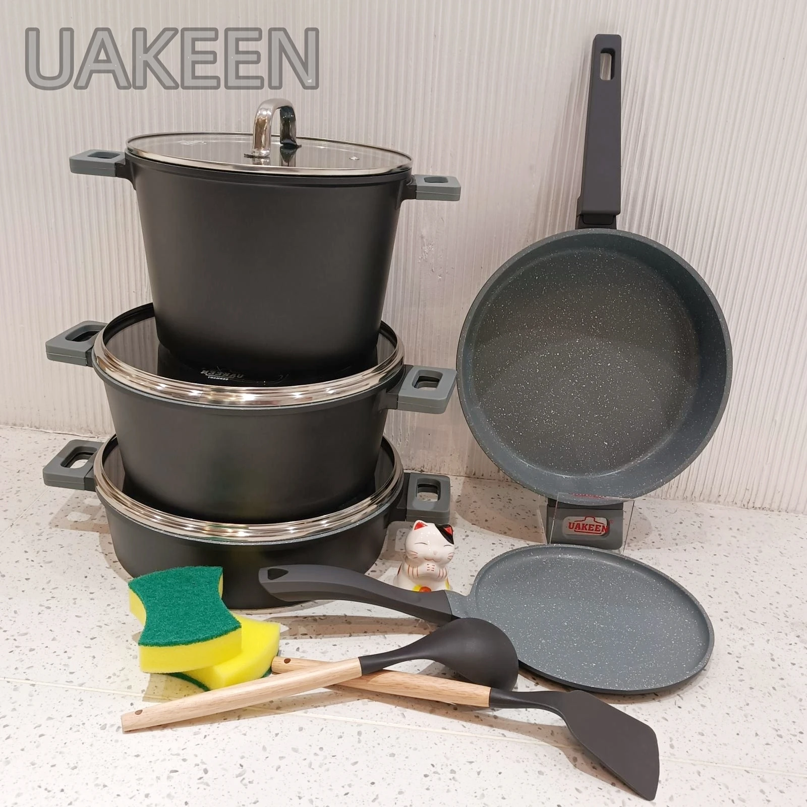 Uakeen Germany 12 Pcs Cookware Granite Sets – Nazlan Rich Trading Co.