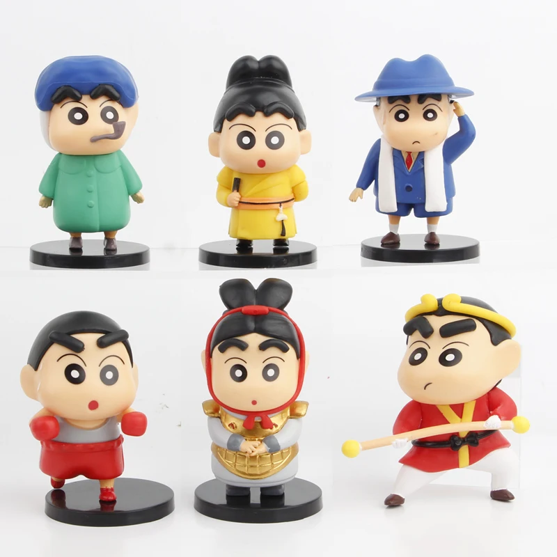 High Quality Crayon Shin Chan COS Costume Van Gogh Goku Cartoon Figurine Figurine Desktop Cake Decoration for Kids
