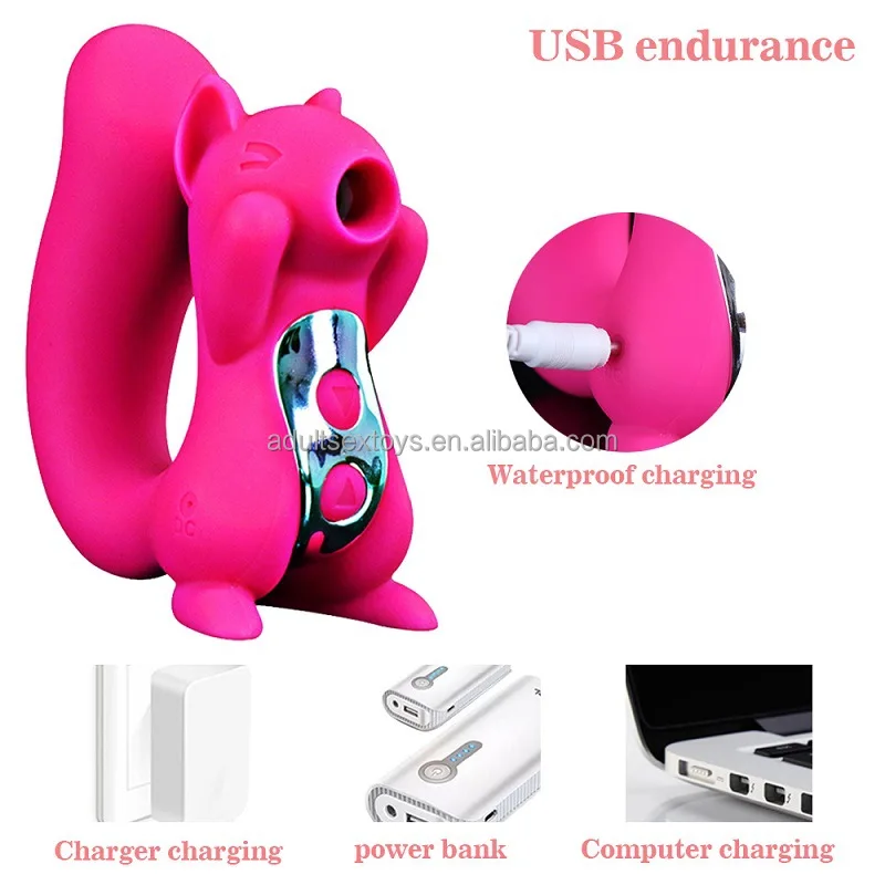 Rechargeable Squirrel Shape Clit Sucking Vibrator Sex Toy Women Nipple  Stimulator Clit Sucker Female Squirrel Vibrator