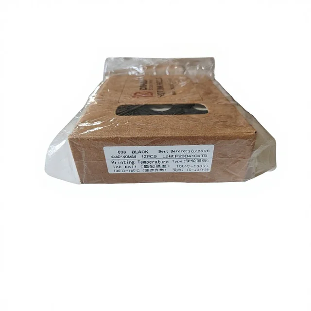 DIKAI DK833 40x40mm Black Hot INK Roll for Roller Transfer Printing Coding Machine with 130-160C Temperature and Pillow Packing