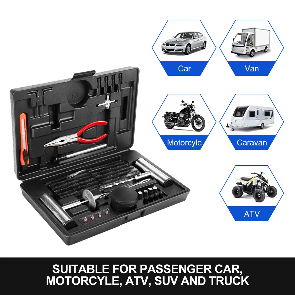 Hot Sale Car Tire Repair Tool Set Off-road Repair Portable Car and Motorcycle Repair Maintenance Tool Box
