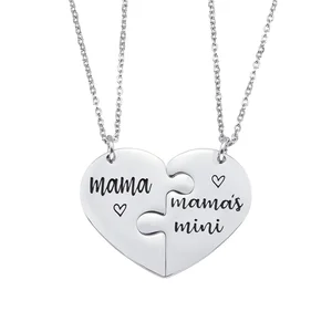 MW Minimalist Stainless Steel Heart Charm Necklace for Women Personalized Customized Love Pendant with Link Chain Gift for Her