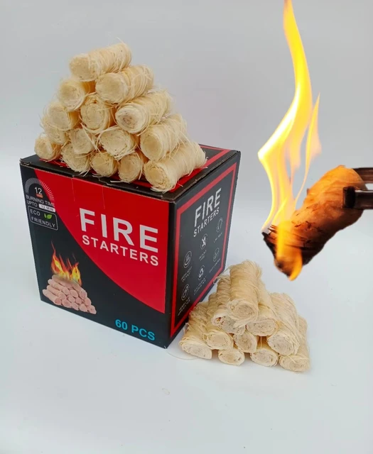 Wood Wool Fire Starters for Outdoor BBQ Accessories for Grill and Kitchen for Outdoor Activities