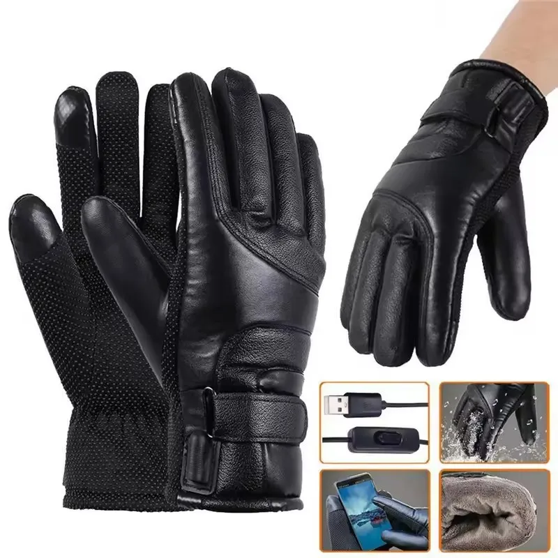 Usb Rechargeable Heating Gloves Winter Touchscreen Women Men Warm ...