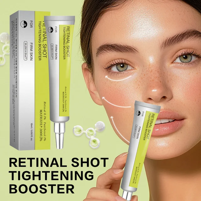 15mL Retinal Shot Tightening Booster Cream Organic Gel Moisturizer for Firming Wrinkles Fine Lines Minimizing Pores