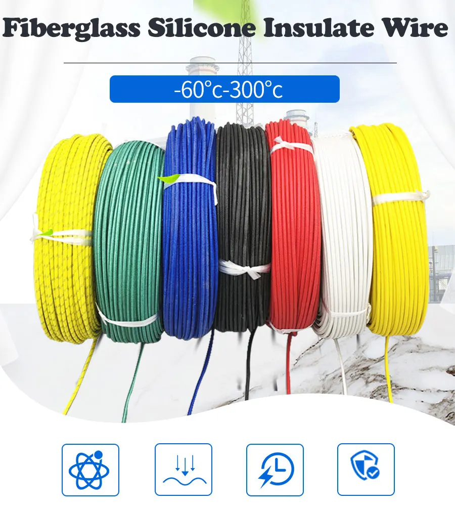 Tinned Copper Filament Fiberglass Silicone Cable Heat Resistance Wire ...