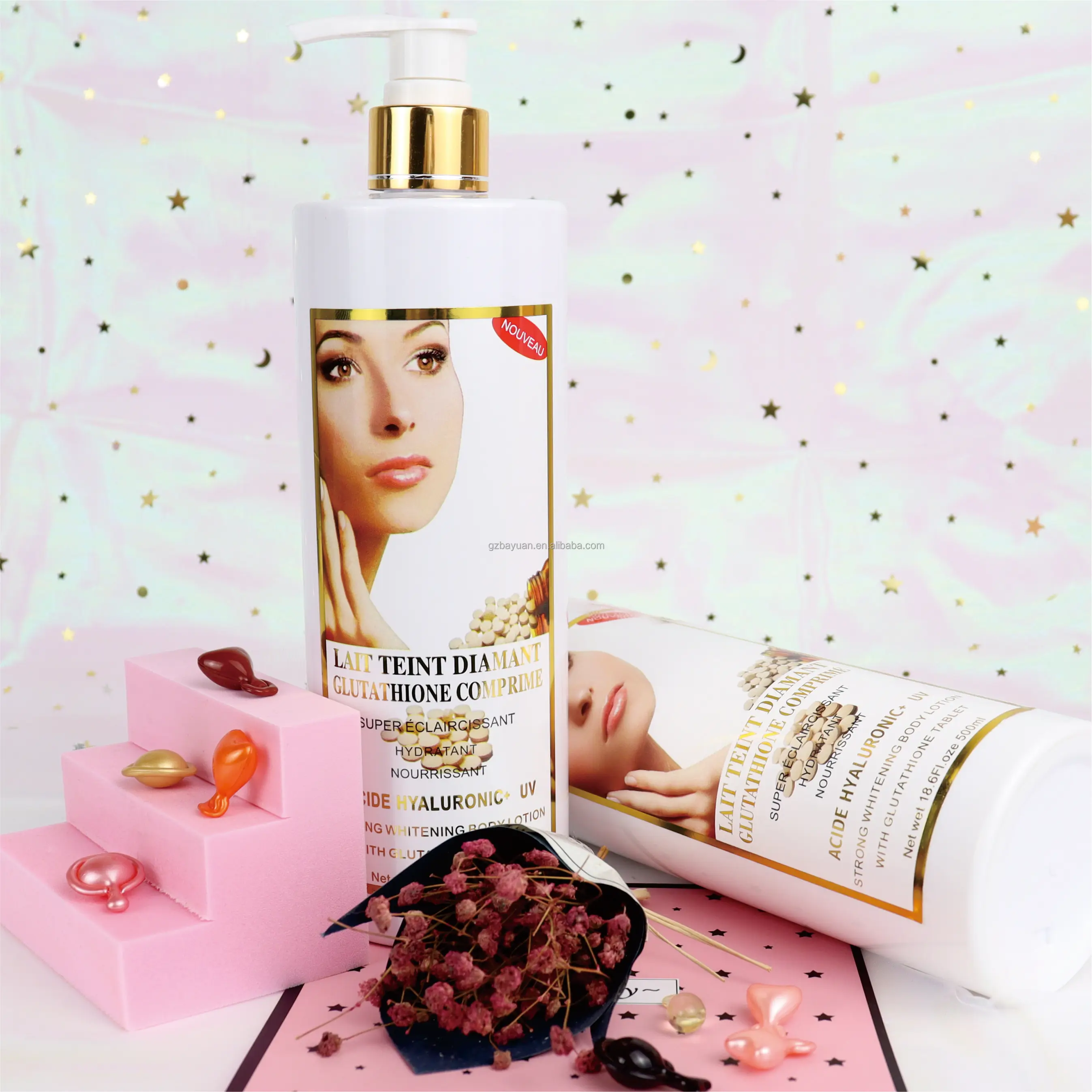 lait teint diamant glutathione comprimé Customize Private Label Lait Teint Diamant Organic Gluta Comprime Whitening  Hyaluronic Acid Collagen Peeling Body Lotion 500ml