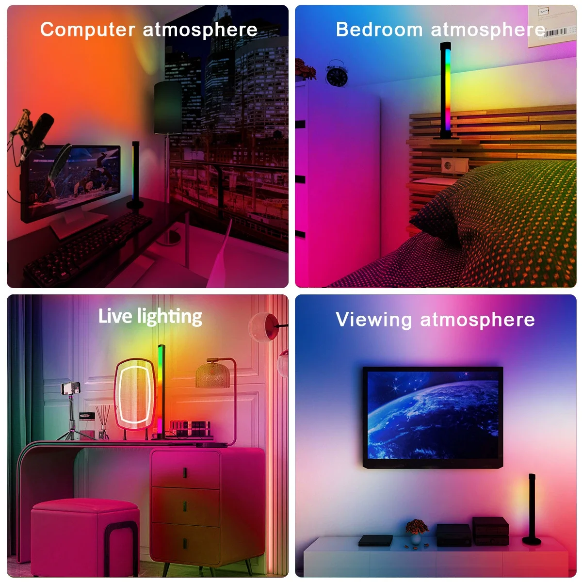 product usb 5v app  remote ctrl music sync desktop atmosphere rgb dreaming colorful mood light bar for bedroom study room living room-40